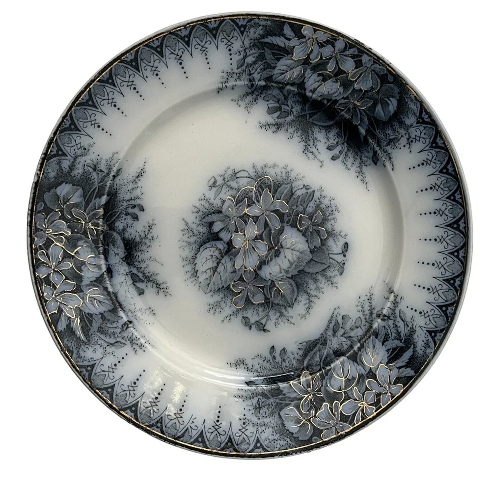 Flow Blue Violette K&G Luneville France Plates (set of 4)